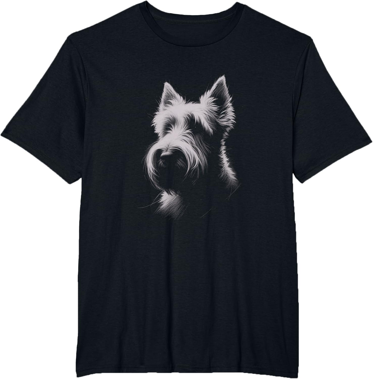Scottish Terrier Sketch Art Scottie Design T-Shirt - Black