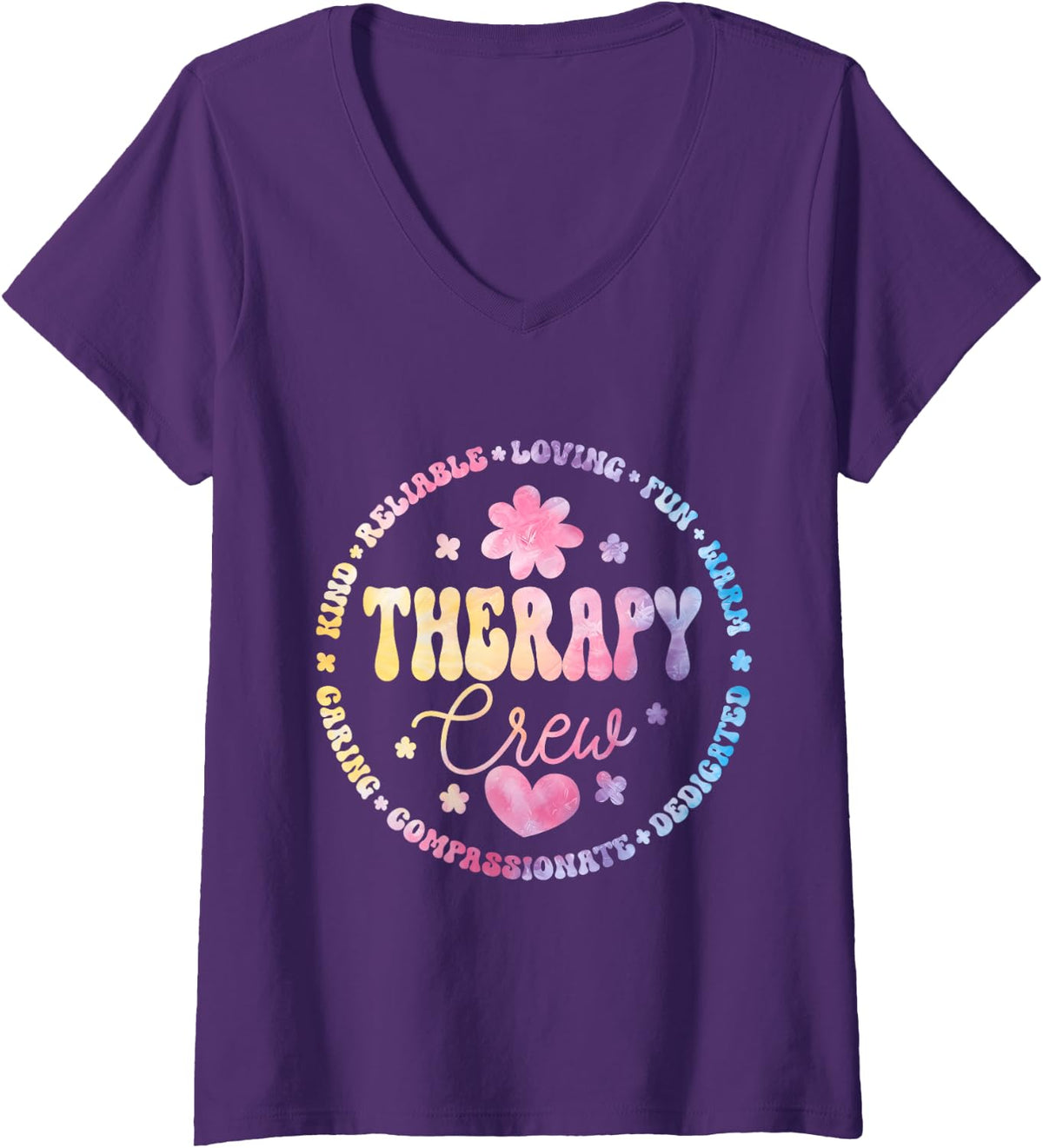 Women's Therapy Crew PT, OT Occupational Therapist Week Team V-Neck T-Shirt - Purple