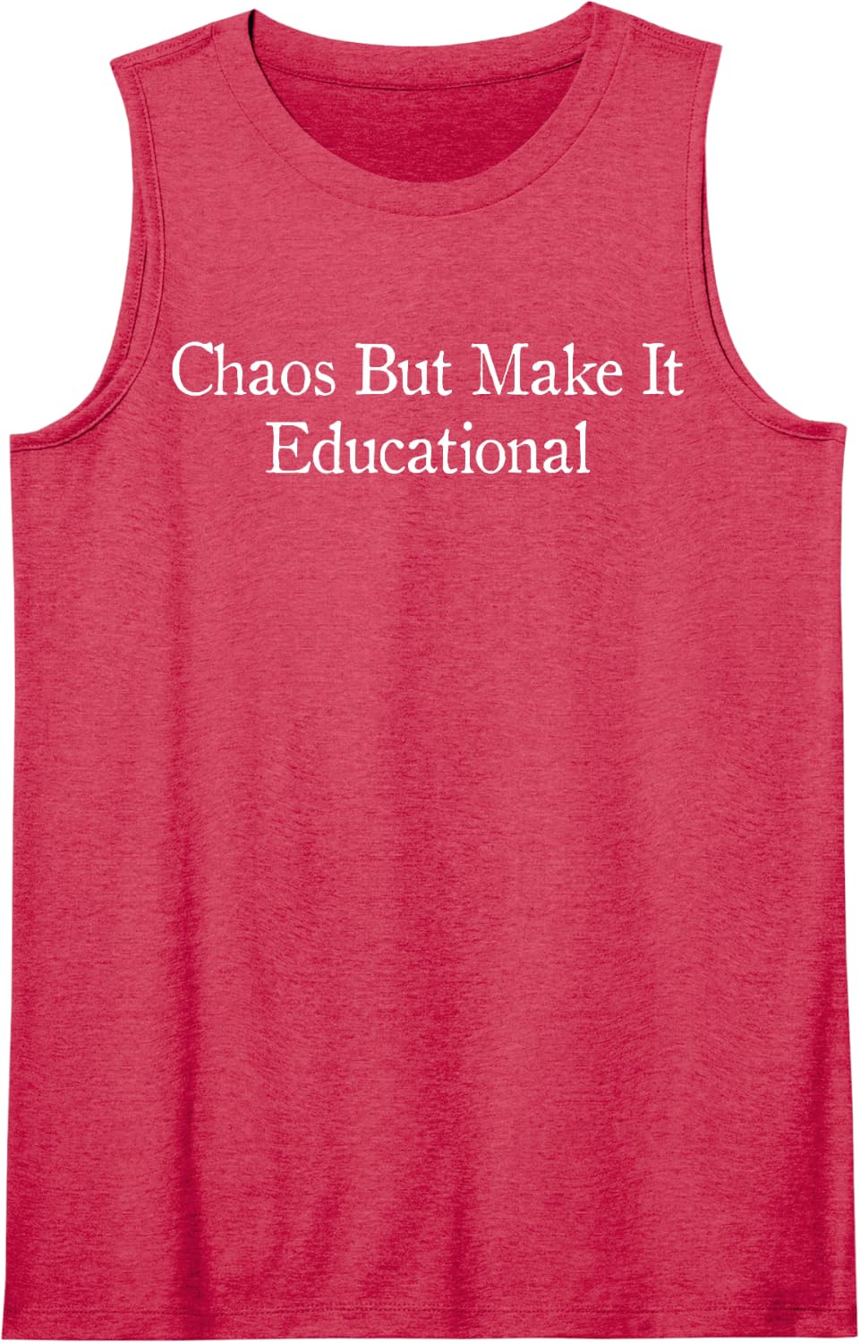 Chaos But Make It Educational Funny Teacher School Humor Sleeveless Tank Top - Red