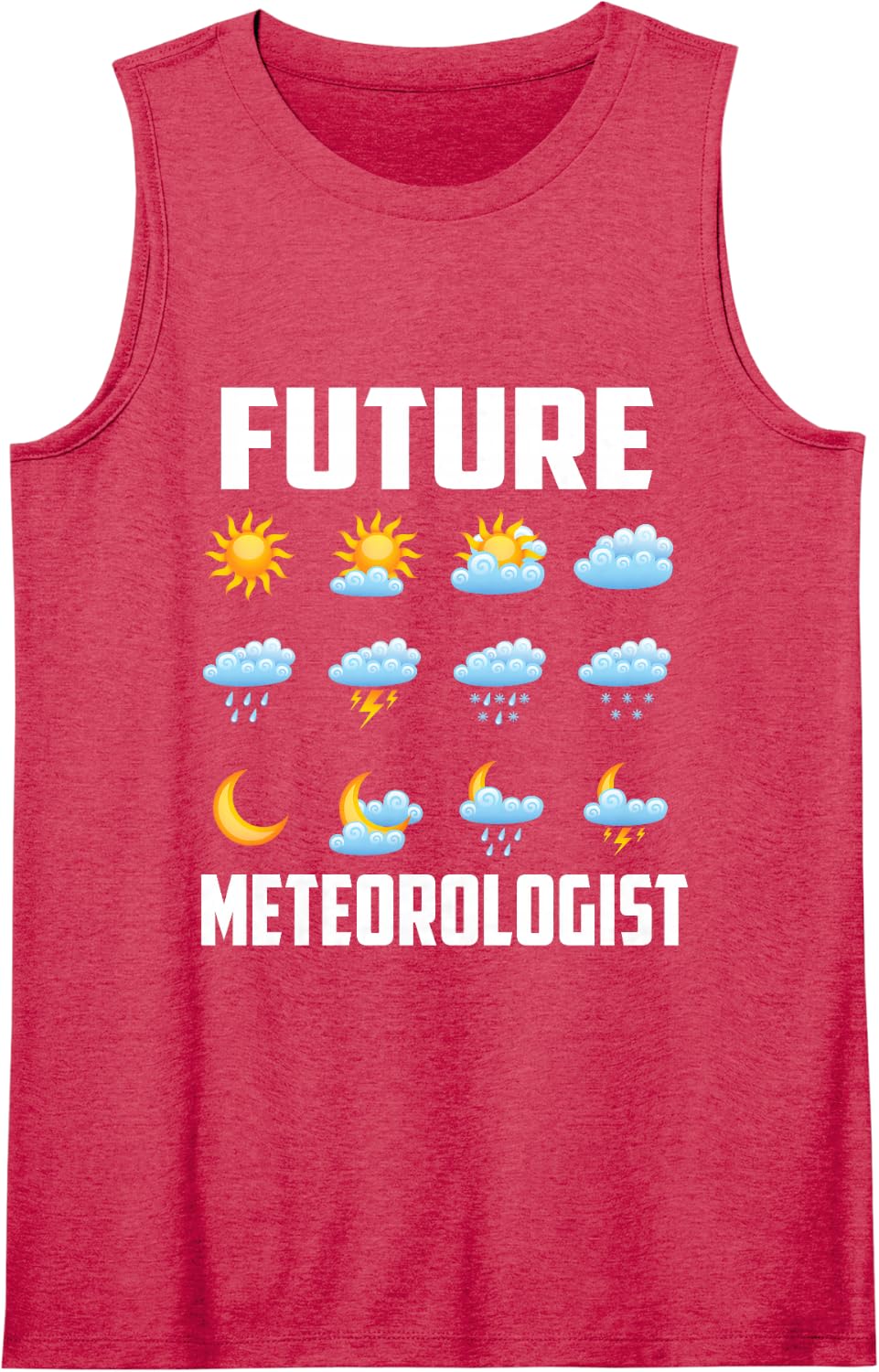 Future Meteorologist Boys Girls Weather Frog Sleeveless Tank Top - Red