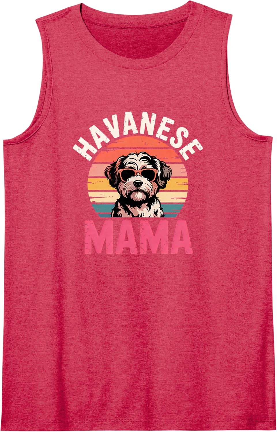Havanese Mama Sleeveless Tank Top - Red