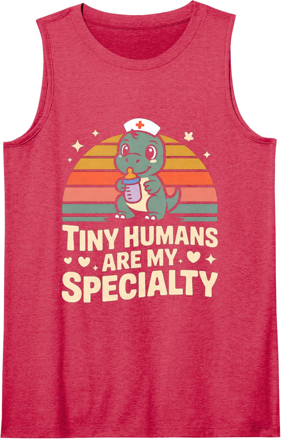 Tiny Humans are My Specialty NICU Nurse Neonatal Care Sleeveless Tank Top - Red