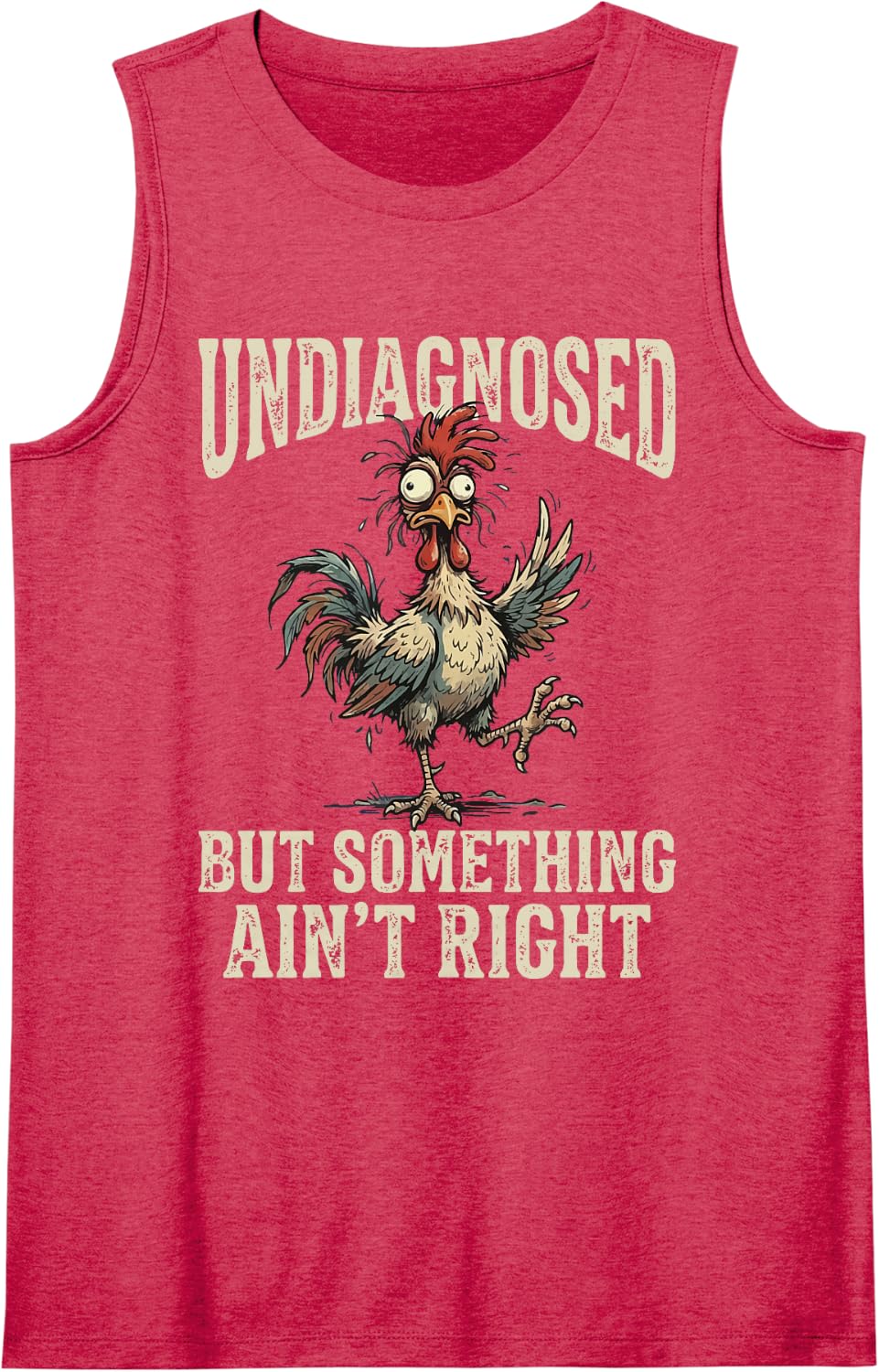 Undiagnosed But Something Ain't Right Sleeveless Tank Top - Red