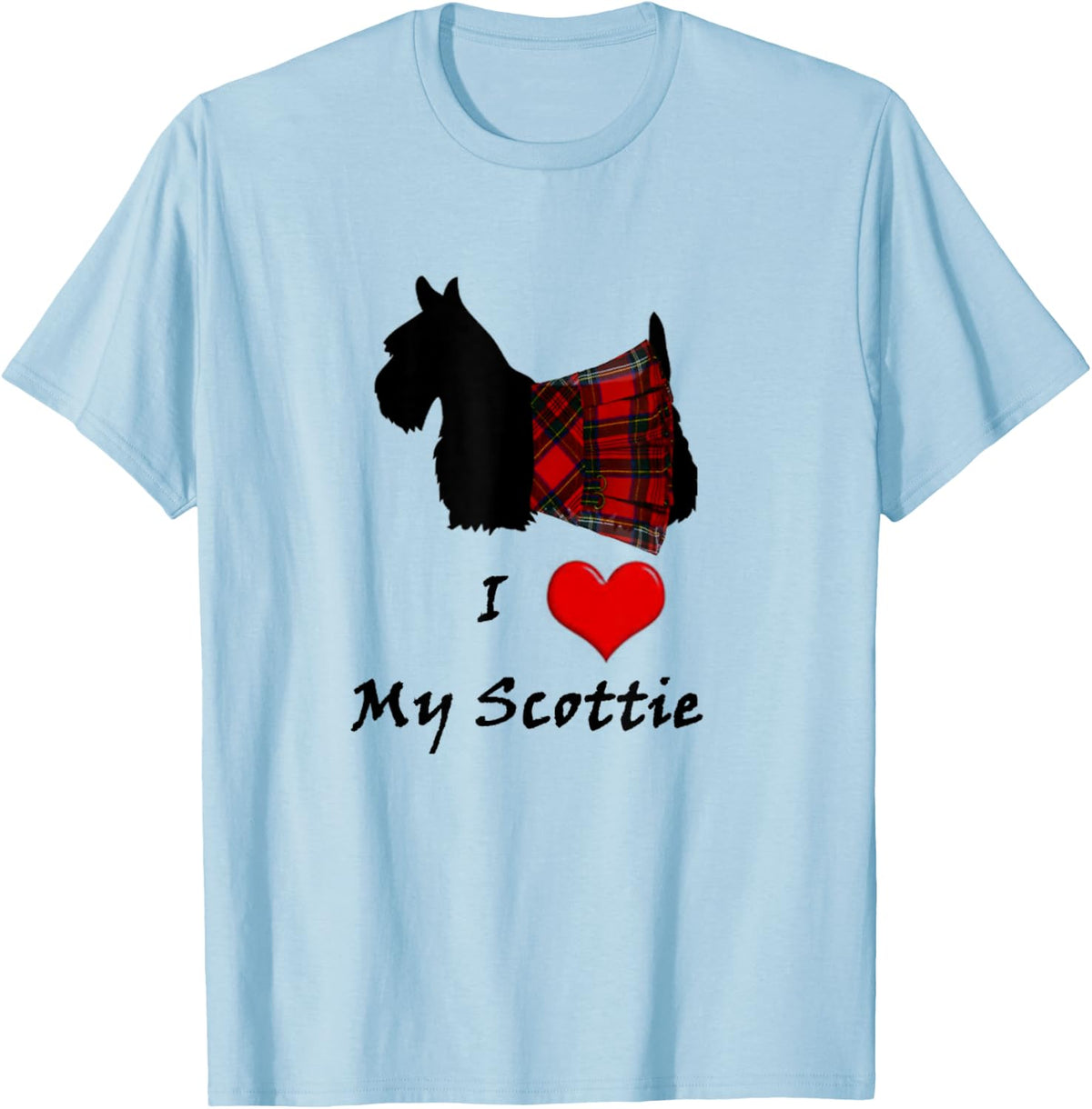 I Love My Scottie Dog T-Shirt for Men Women - Baby Blue