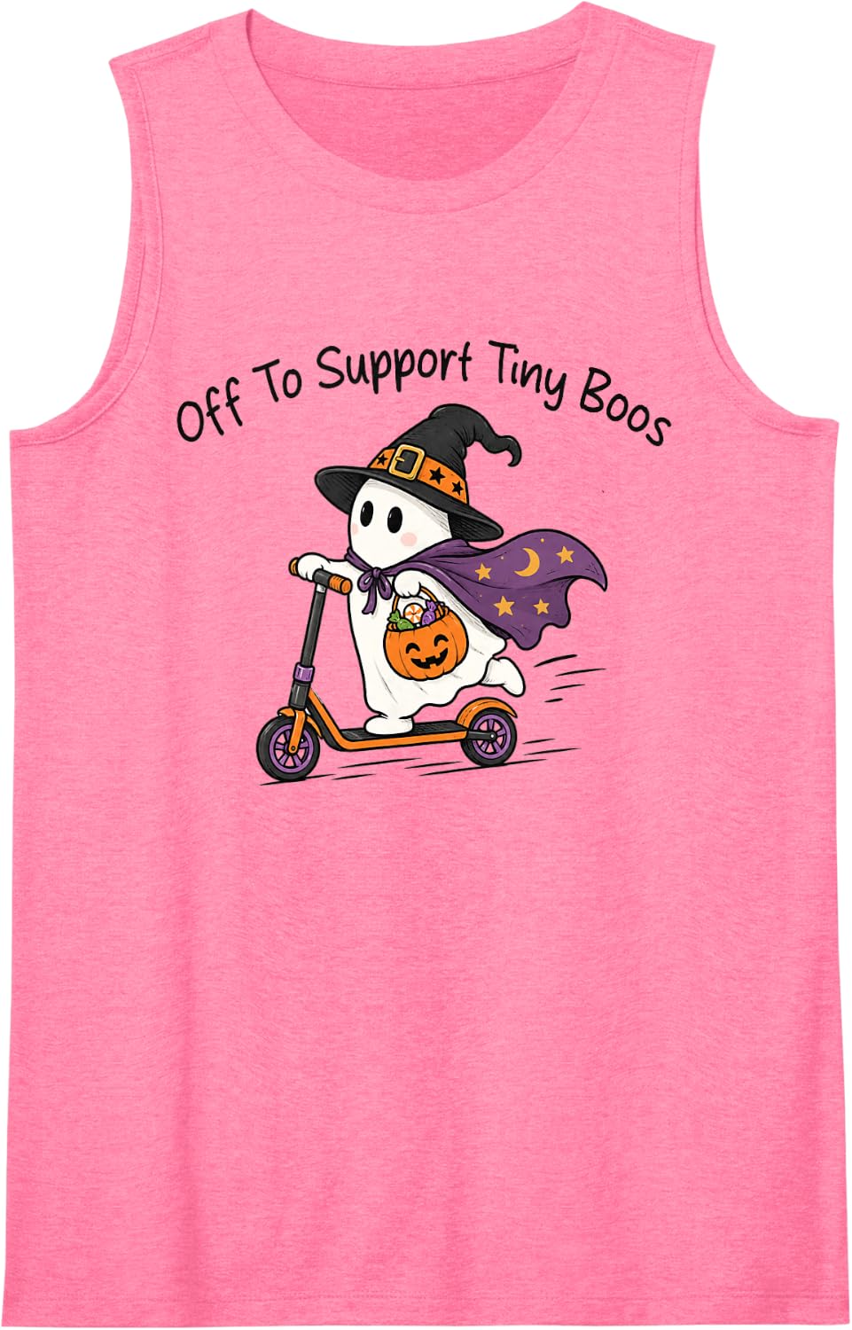 NICU Nurse Ghost Halloween Off to Support Tiny Boos Sleeveless Tank Top - Pink