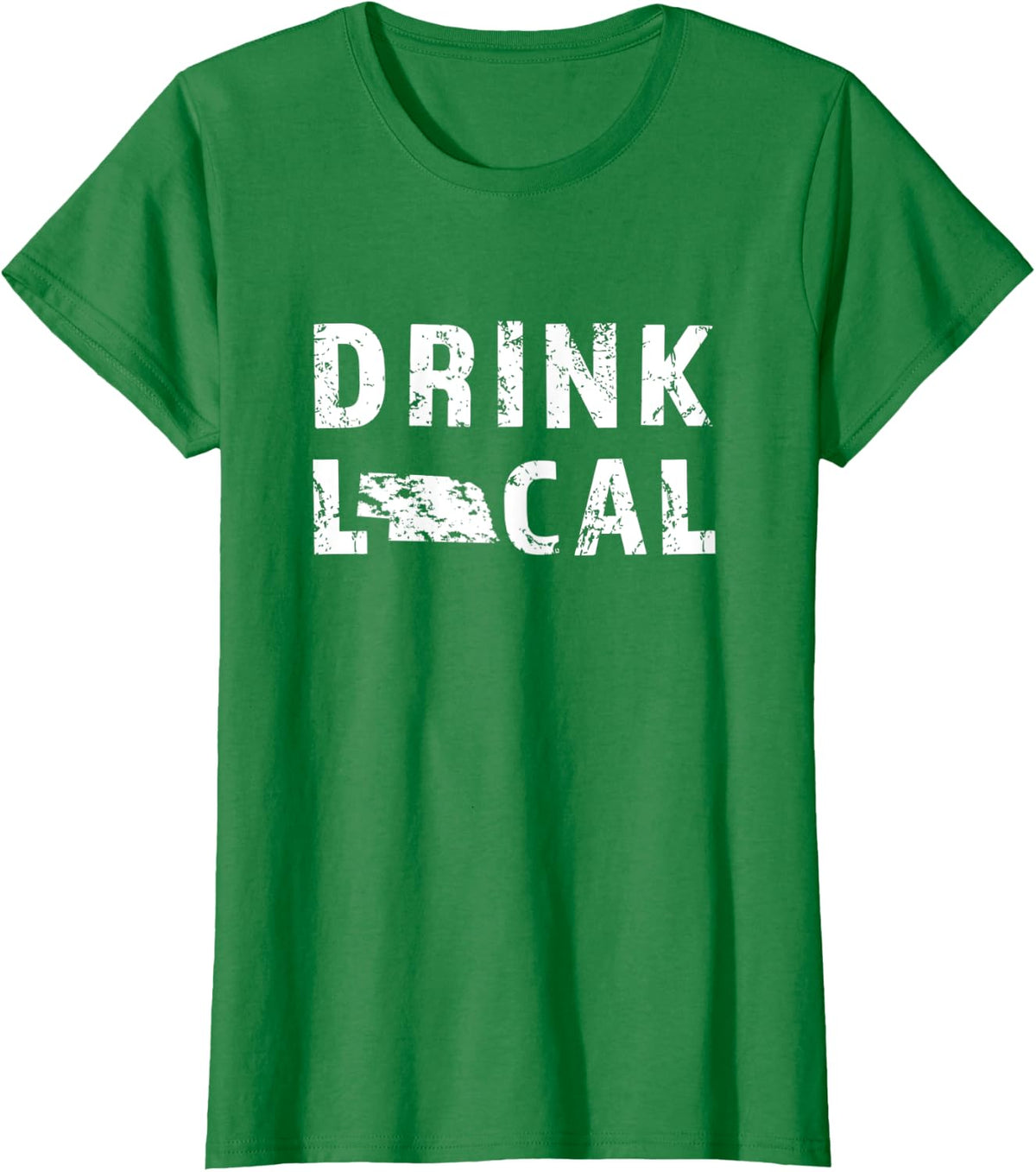 Drink Local Nebraska Craft Beer NE Brewery Souvenir T-Shirt - Kelly Green