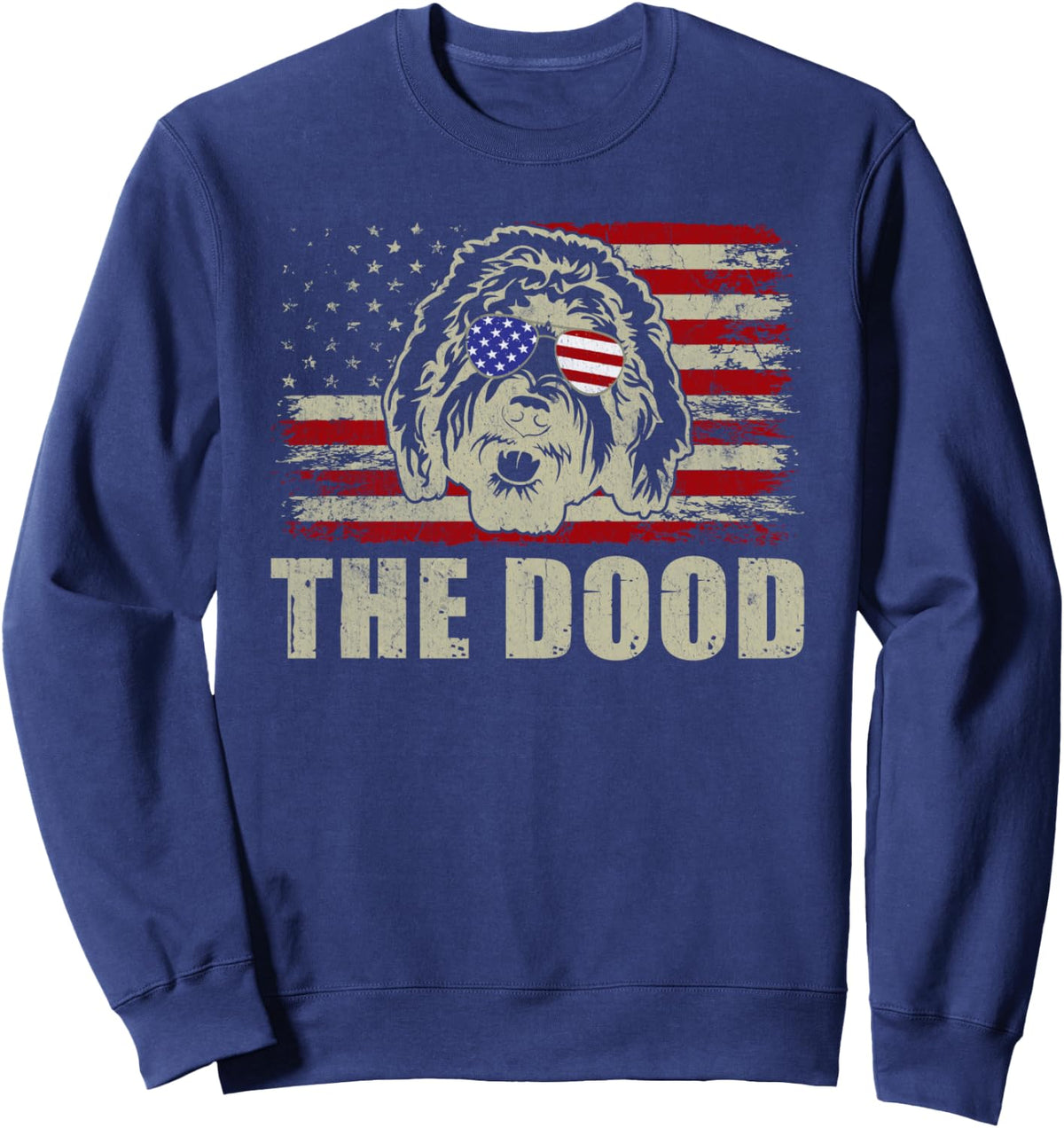 The Dood Golden Doodle Sweatshirt - Adult Unisex Navy Blue