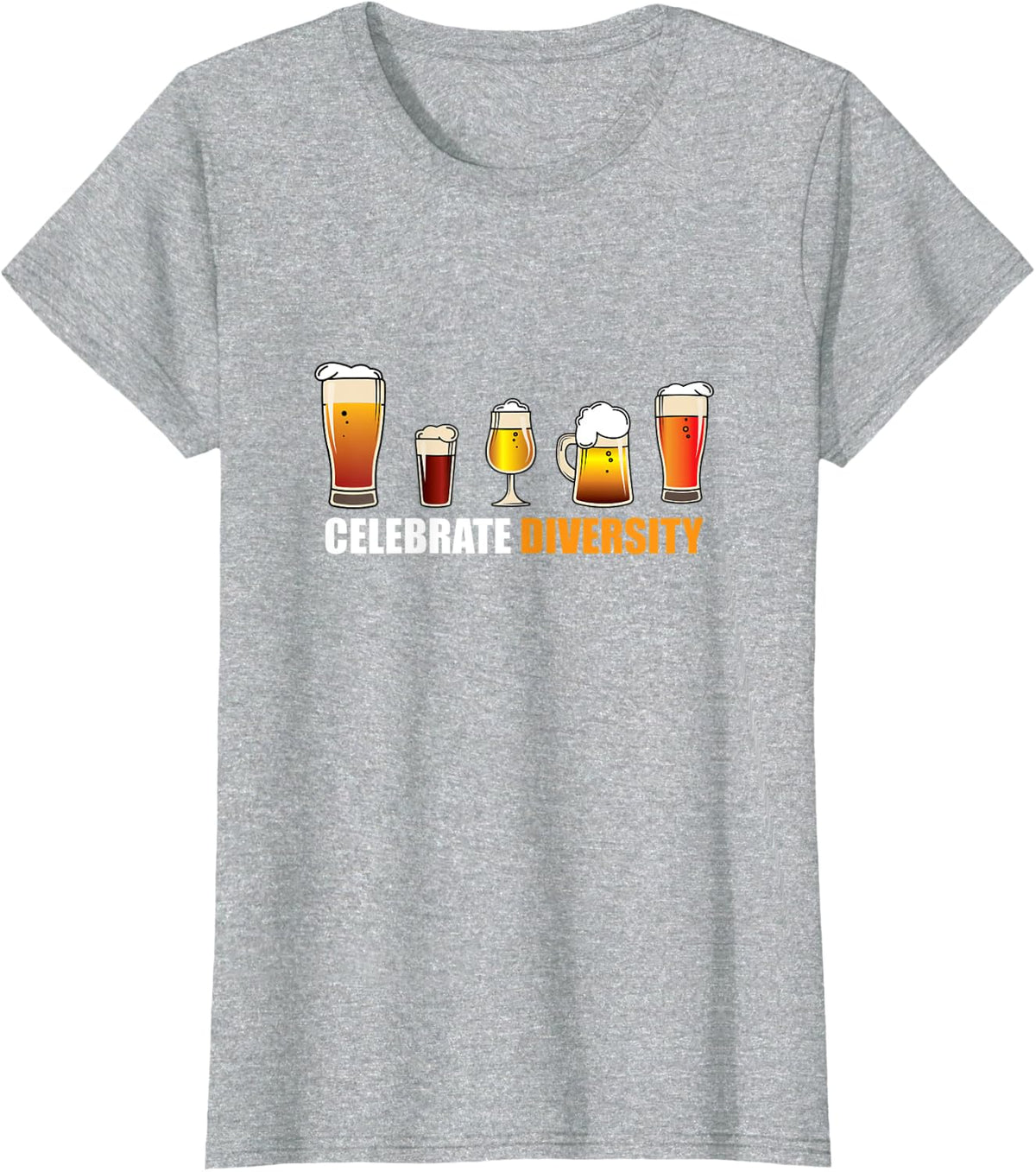 Celebrate Diversity Craft Beer Drinking Brewer T-Shirt - Heather Grey