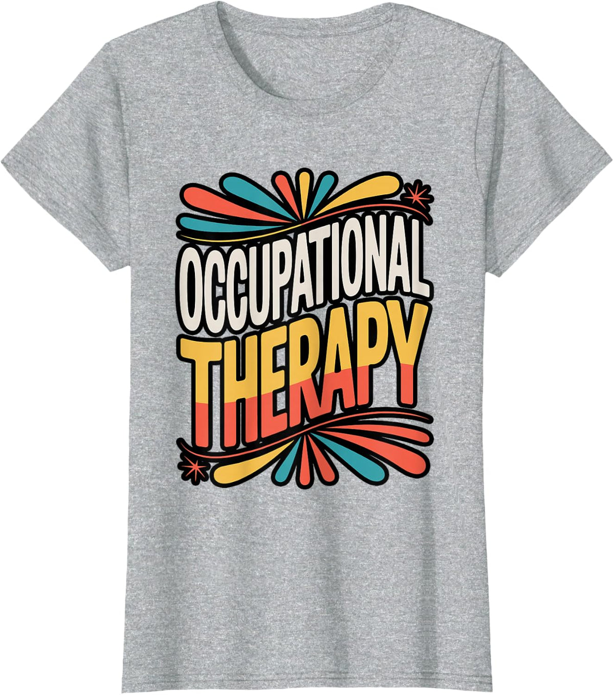 Occupational Therapy Tools Sketch Design T-Shirt - Heather Grey