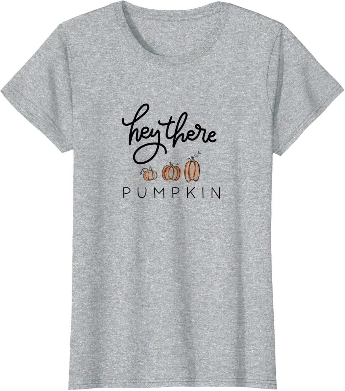 Hey There Pumpkin Hello Halloween Fall Season T-Shirt - Heather Grey