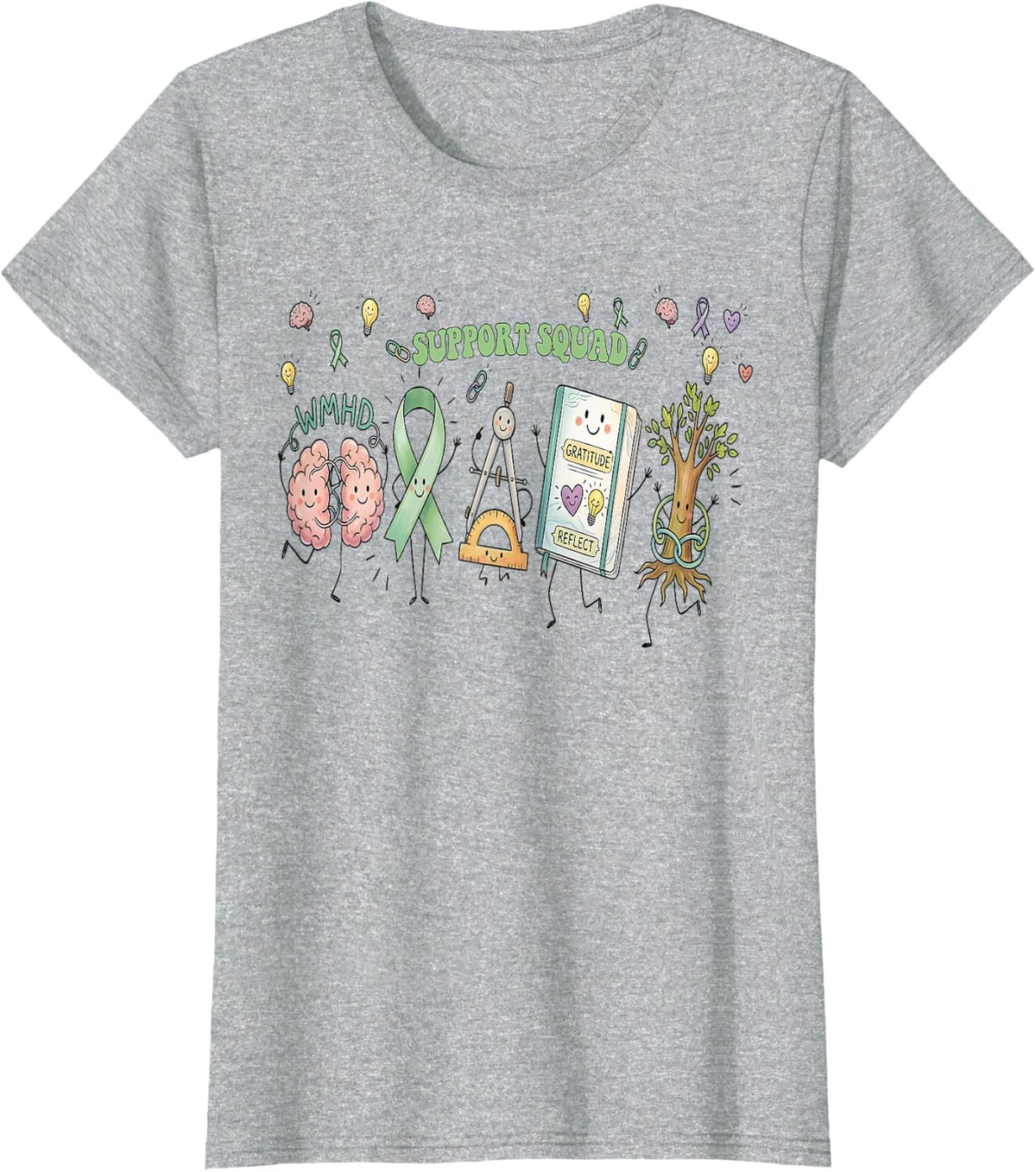 Support Squad Mental Health Awareness School Counselor T-Shirt - Heather Grey