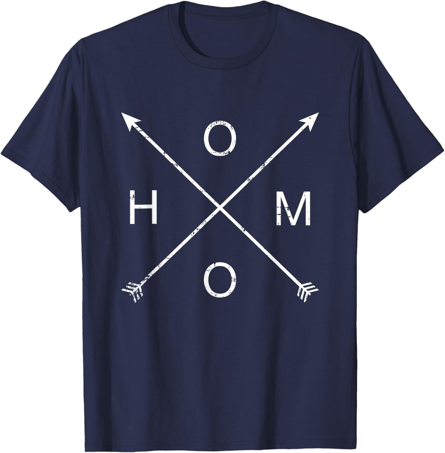 Homo with hipster cross for gay pride month support T-Shirt - Navy Blue