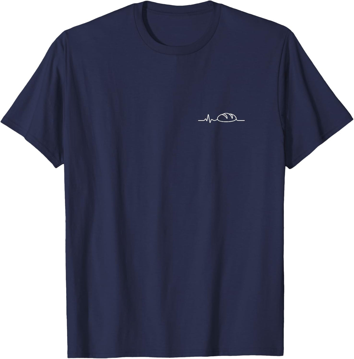 Sourdough Baking Heartbeat Minimalist Baker Design T-Shirt - Navy Blue