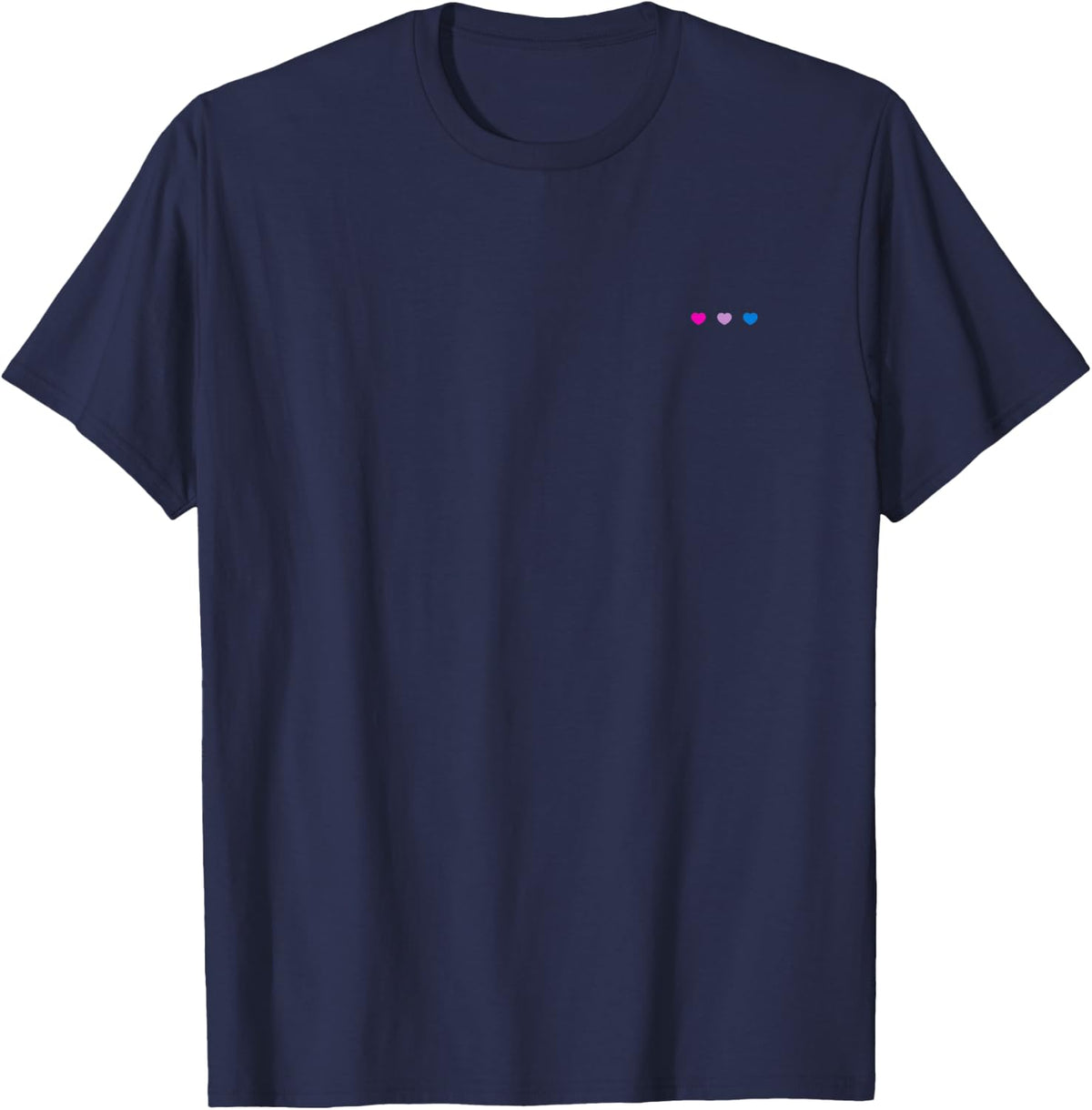 Tiny Hearts Bisexual Flag Subtle Bi Pride Month LGBT Rights T-Shirt - Navy Blue