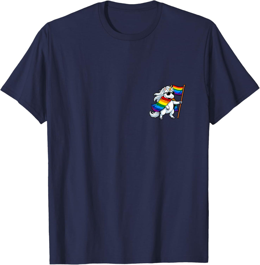 Unicorn LGBTQ Pride Month T-Shirt - Navy Blue