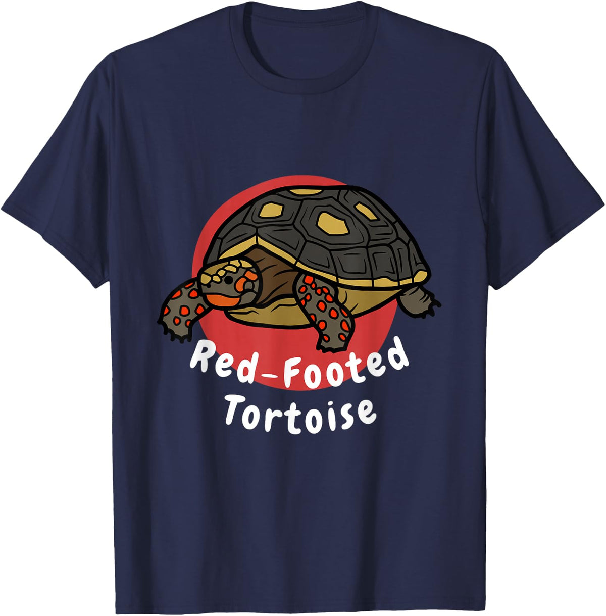 Red-Footed Tortoise Funny Pet Turtle T-Shirt Tee for Reptile Lovers - Navy Blue