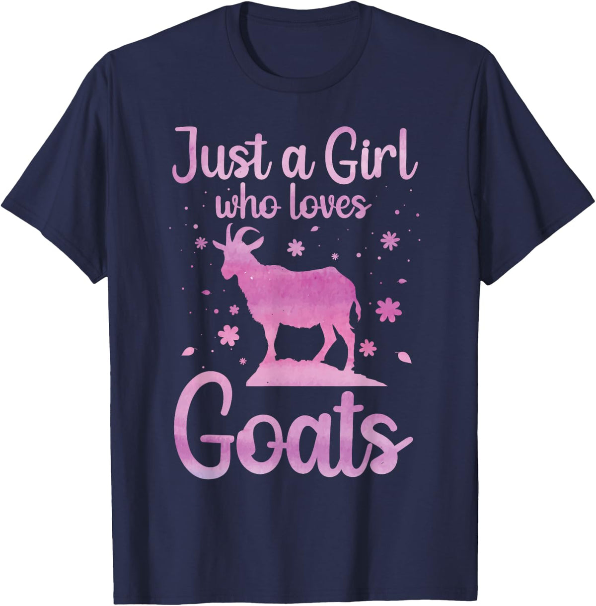 Goat Design for Women Girls Pygmy Goat Farmer Goat Lover T-Shirt - Navy Blue