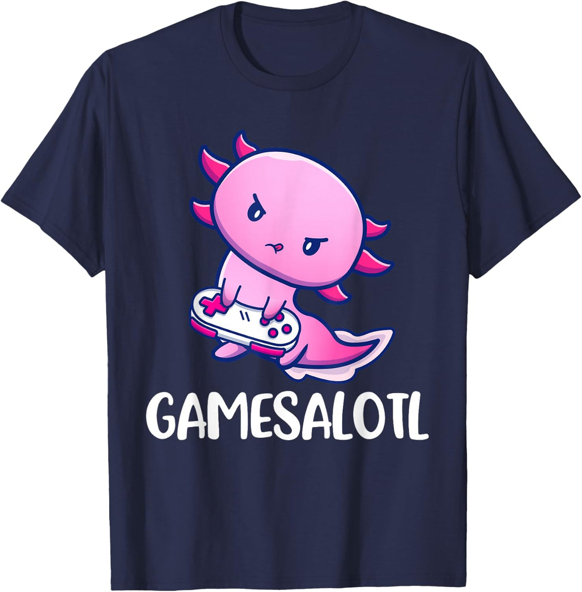 Gamesalotl Axolotl Nice game video game T-Shirt - Navy Blue