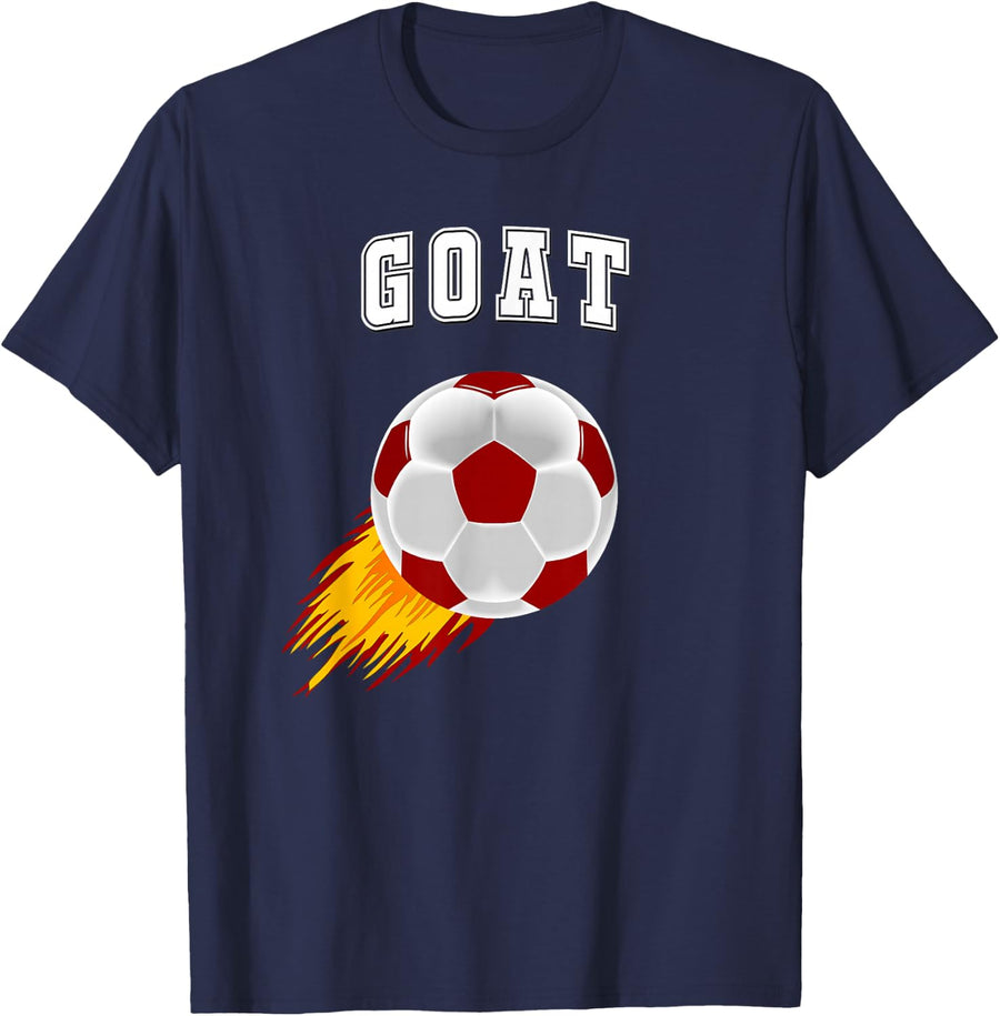 Soccer GOAT Fútbol Greatest Football Champion Sports Athlete T-Shirt - Navy Blue