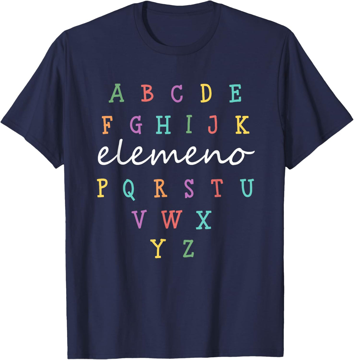 Teacher ABC Alphabet Elemeno Letter T-Shirt - Navy Blue