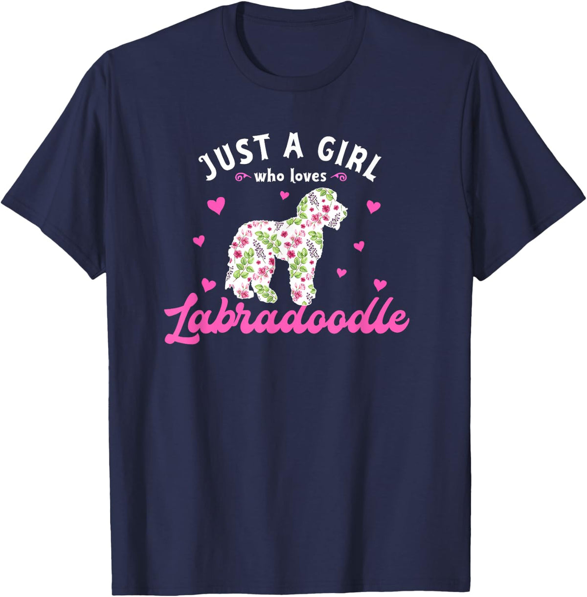 Just a Girl who Loves Labradoodle T-Shirt - Navy Blue