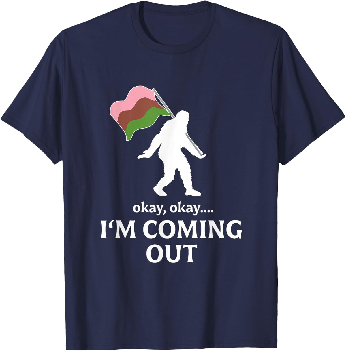 Gynosexual Bigfoot - Coming Out Flag T-Shirt - Navy Blue