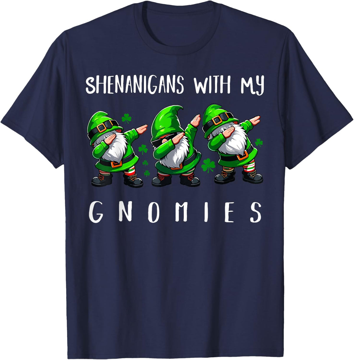 Gnome St. Patricks Day Gnomes Shenanigans Celebration Tee T-Shirt - Navy Blue