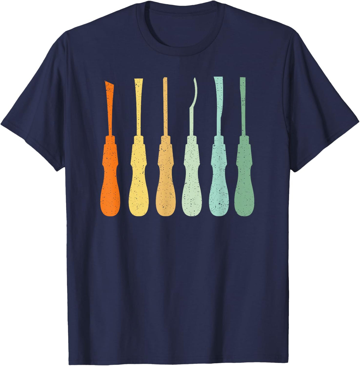 Retro tools - wood carving and wood wittling gift T-Shirt - Navy Blue