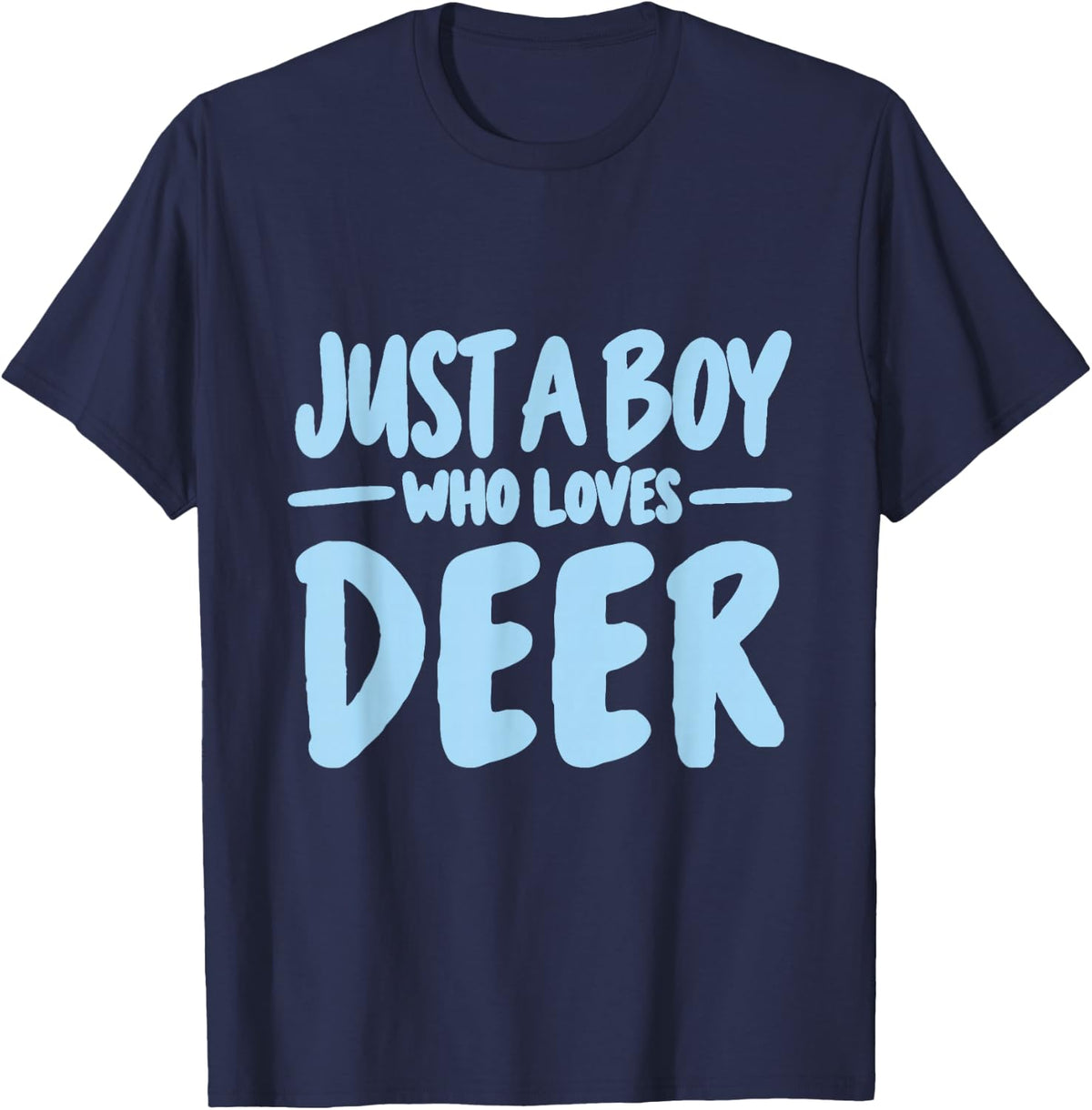 Just a Boy Who Loves Deer Cute Animal Lover T-Shirt - Navy Blue