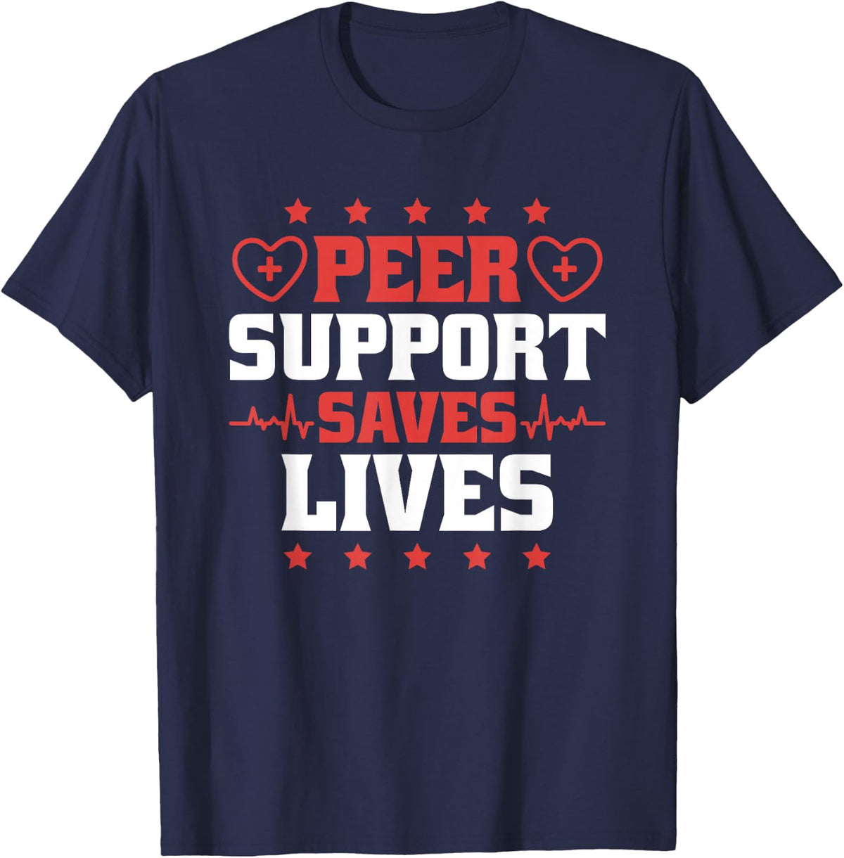 Peer Coach Peer Support Saves Lives, Peer Support Specialist T-Shirt - Navy Blue
