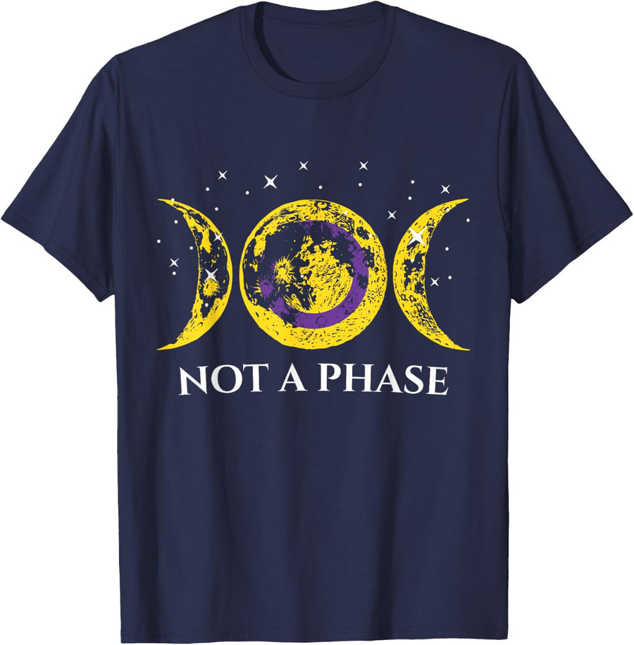 Funny Intersex Pride Flag Not A Phase Intersex Flag T-Shirt - Navy Blue