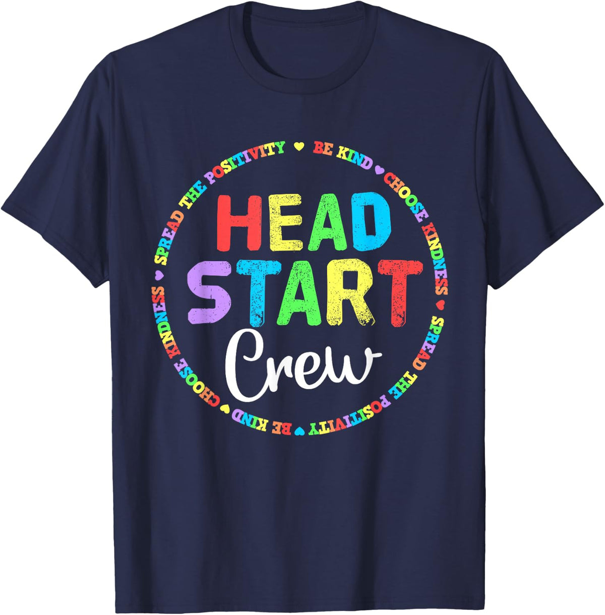 Teacher Early Childhood Education Preschool Head Start Crew T-Shirt - Navy Blue