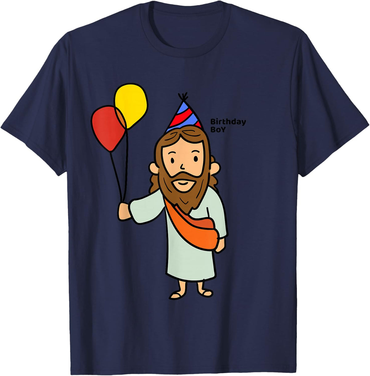 JESUS BIRTHDAY BOY | Funny Christmas Christ T-Shirt - Navy Blue