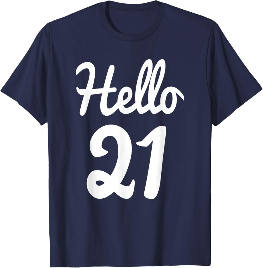 21st Birthday Shirt for Men Women Turning 21 Gift Tee T-Shirt - Navy Blue