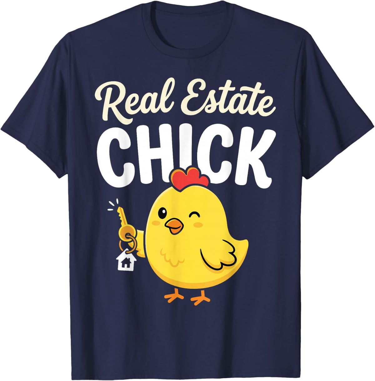 Real Estate Chick Real Estate Agent Girl Broker T-Shirt - Navy Blue