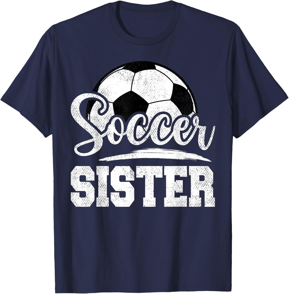 Soccer Sister Soccer Player Game Day T-Shirt - Navy Blue