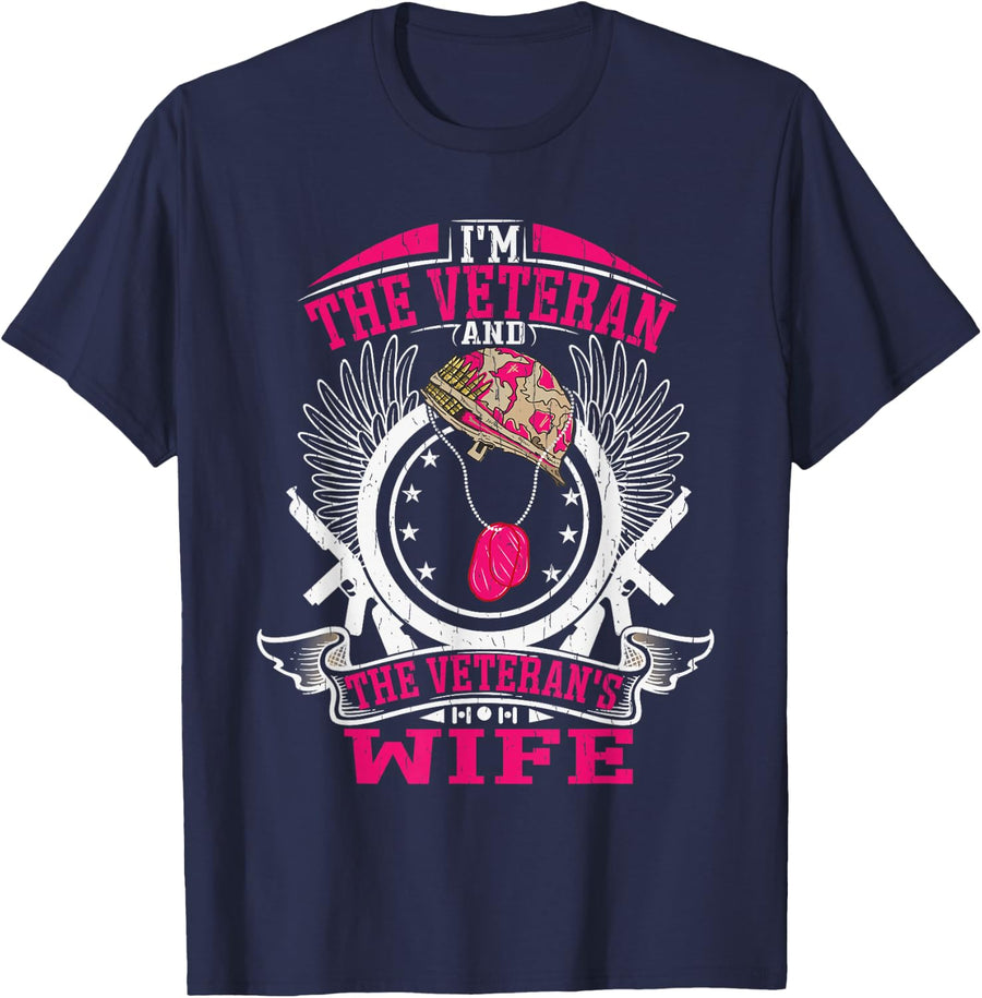 I'm The Veteran and The Veteran's Wife T-Shirt - Navy Blue