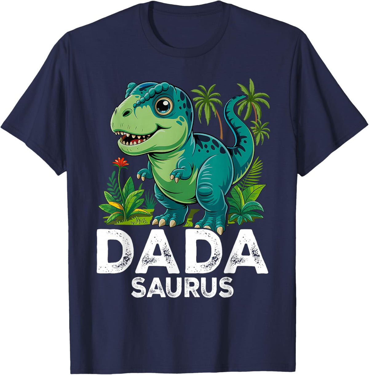 Dadasaurus Father's Day Family Matching Daddysaurus T-Rex T-Shirt - Navy Blue