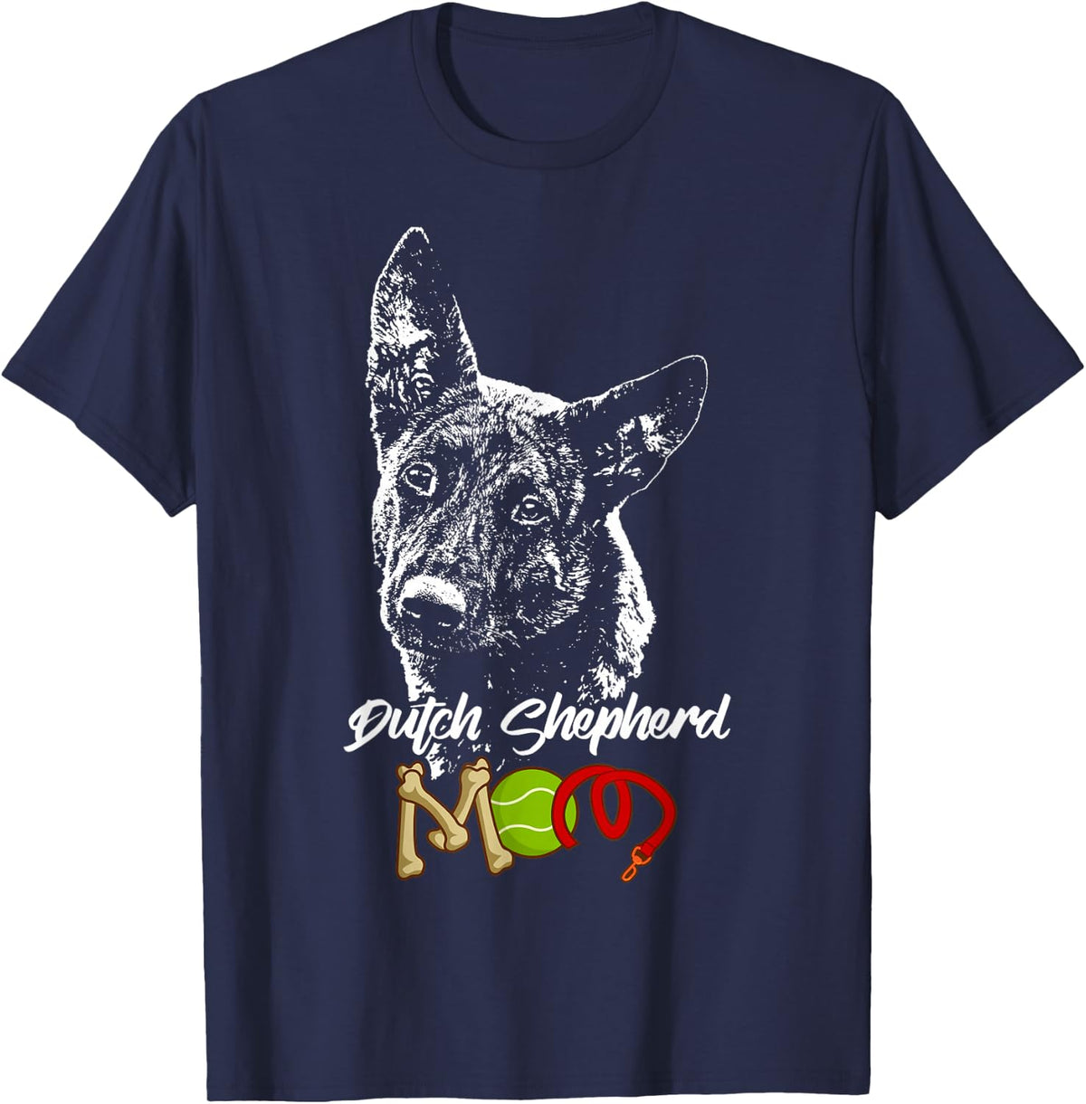 Cute Dutch Shepherd Mom T-Shirt - Navy Blue
