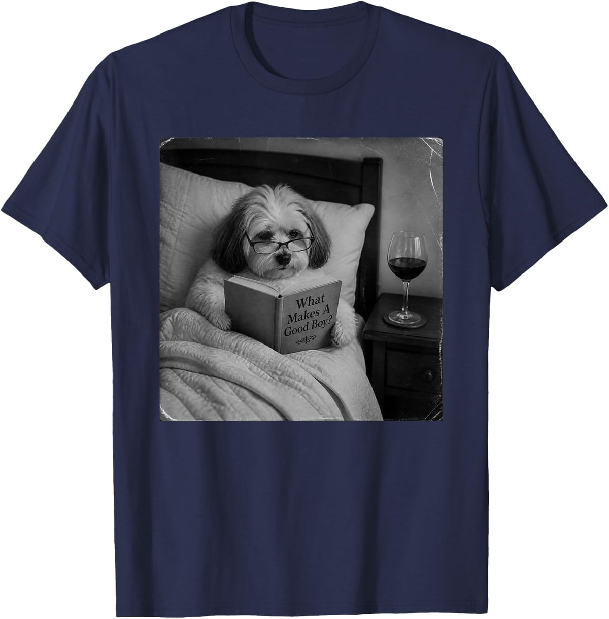 Funny Havanese Reading T-Shirt - Navy Blue