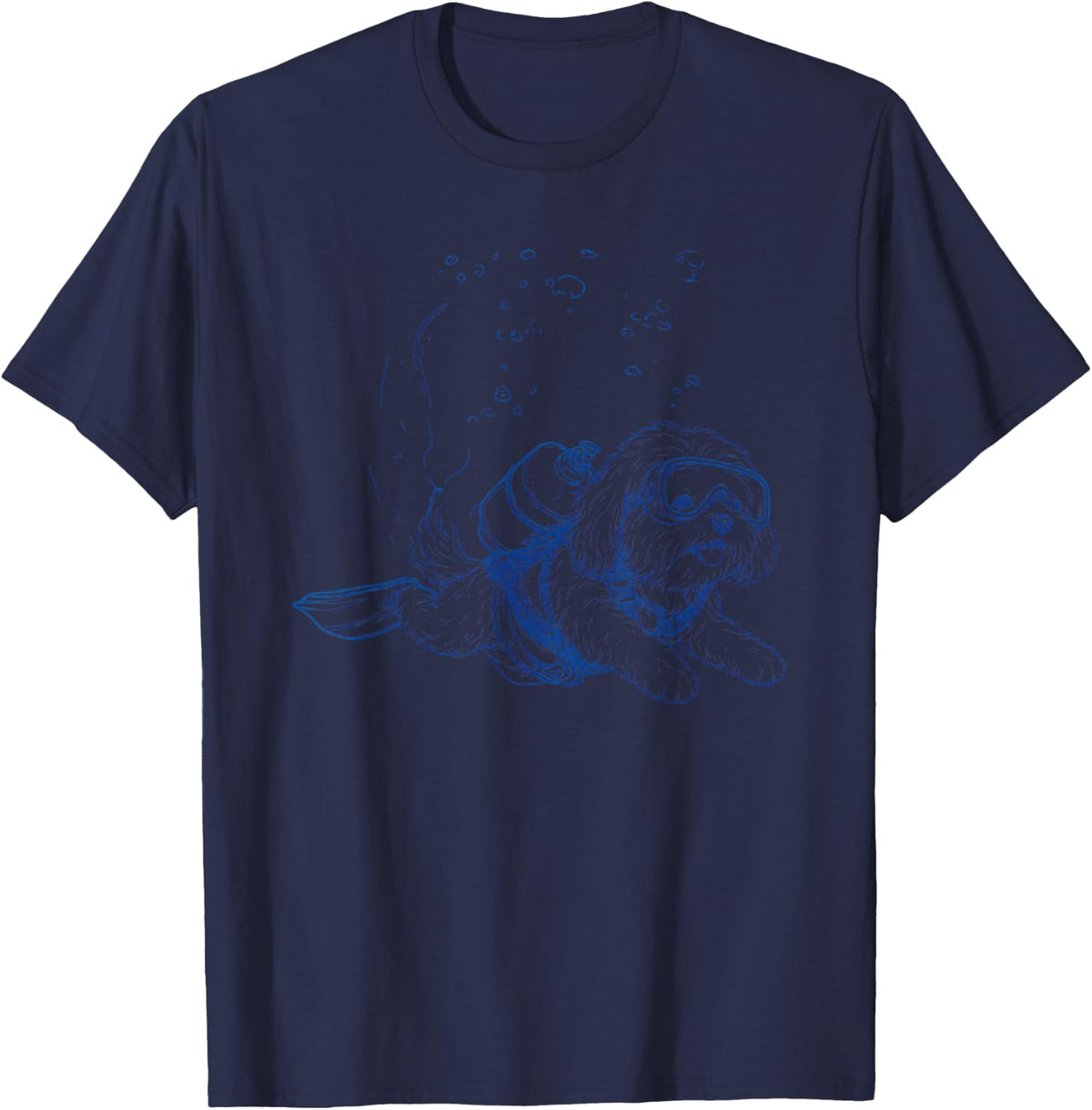 Havanese Scuba Diving Ocean Dive Dog Havanese Scuba Diver T-Shirt - Navy Blue