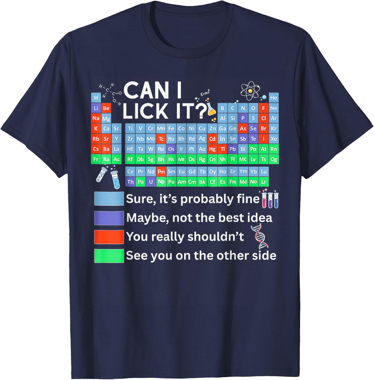 Can I Lick It Physics Teacher Chemistry Kids T-Shirt - Navy Blue