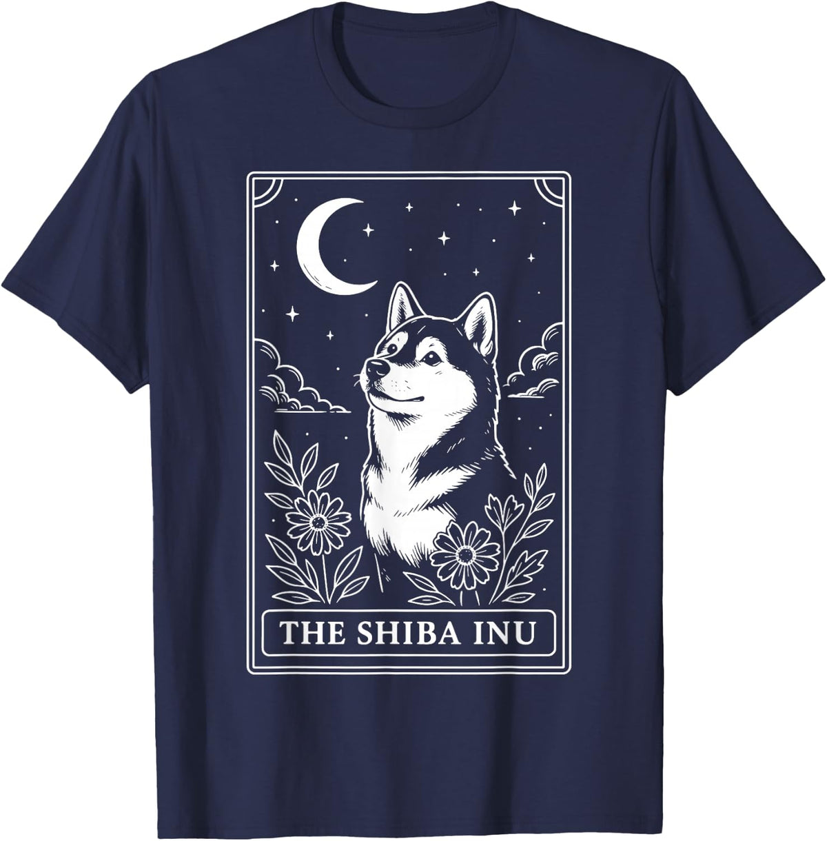 The Shiba Inu Tarot Card T-Shirt - Navy Blue