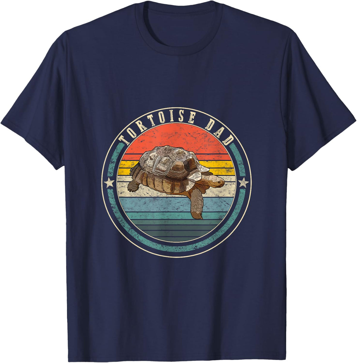 Tortoise Dad Sulcata Tortoise Save The Turtle Reptile Father T-Shirt - Navy Blue
