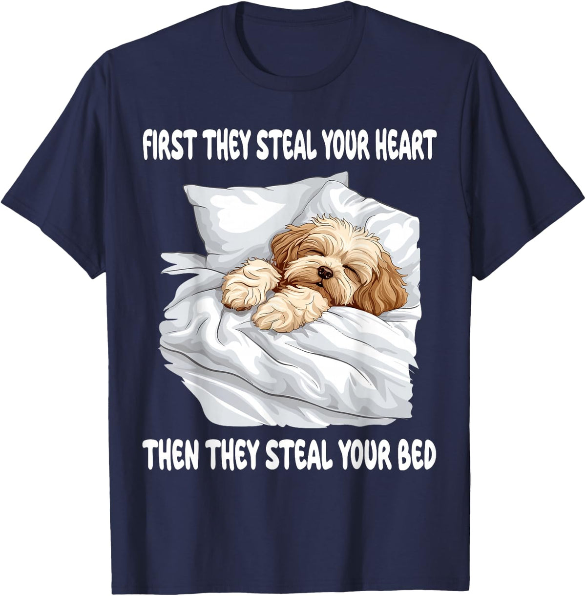 Havanese Sleeping Pajamas Nightgown T-Shirt - Navy Blue