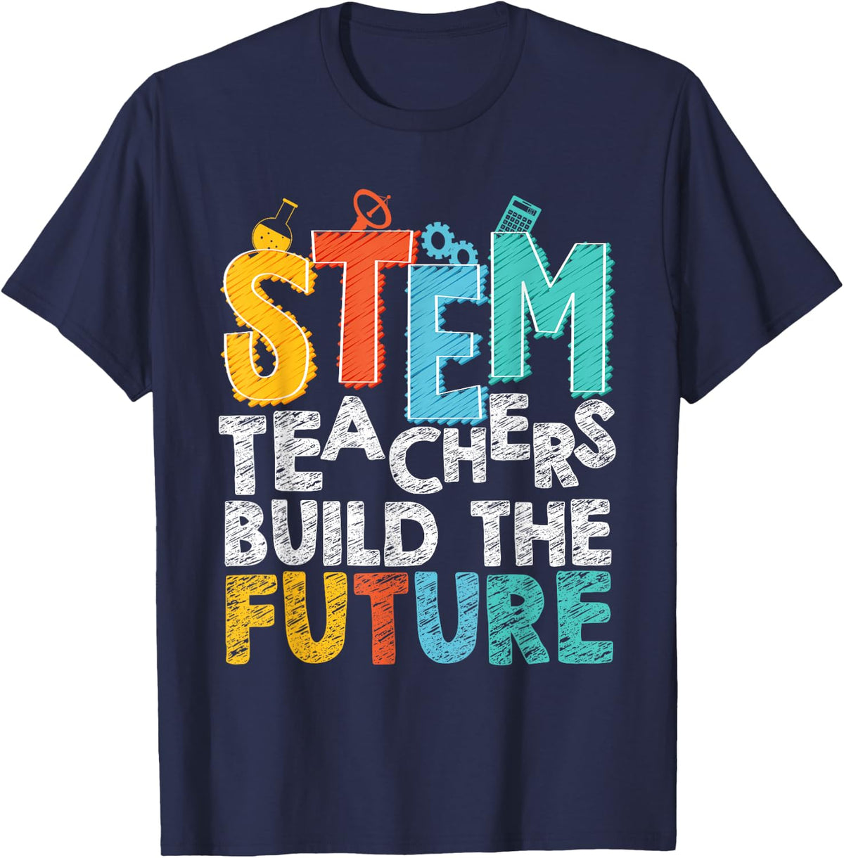 STEM Science Technology Mathematics Chemistry Physics T-Shirt - Navy Blue
