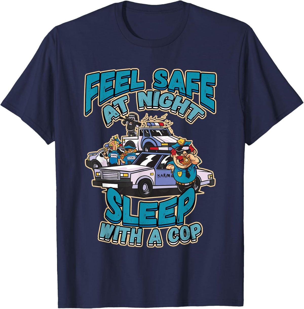 Law Enforcement Design for a Police Officer T-Shirt - Navy Blue