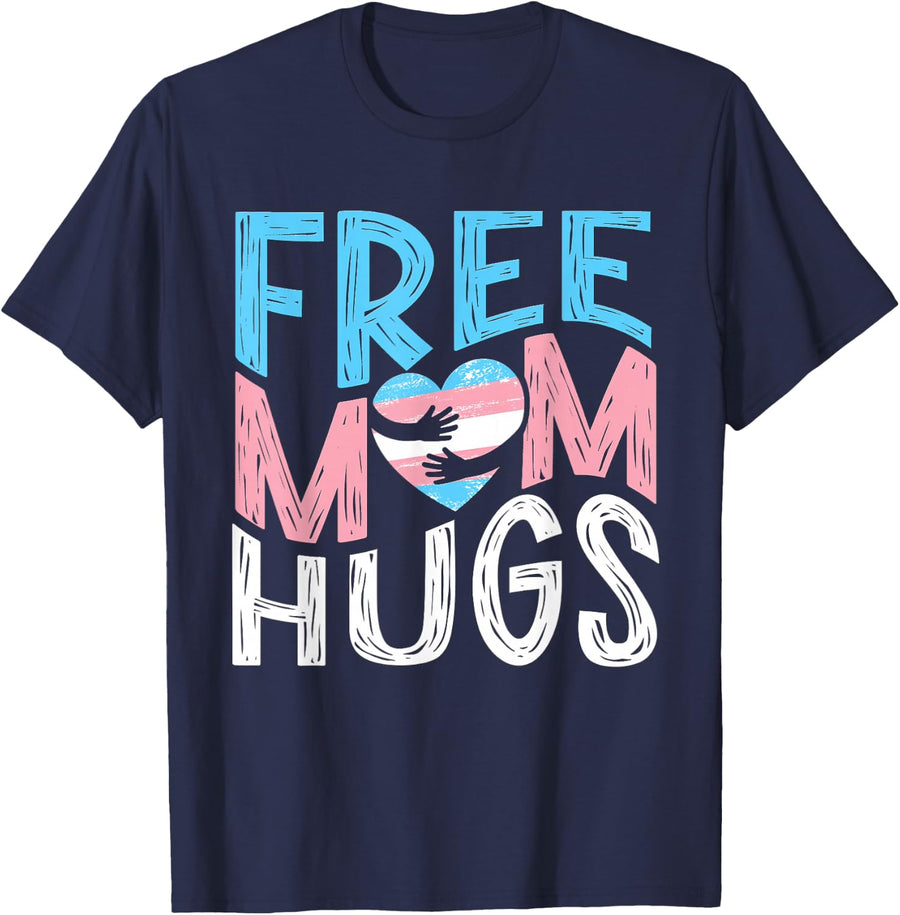 Proud Trans Mom Pride Month Transgender LGBTQ Support Ally T-Shirt - Navy Blue