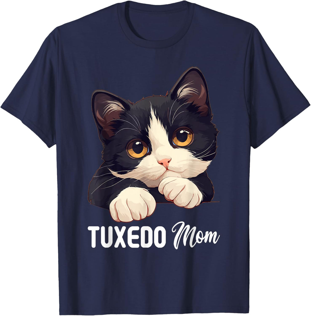 Tuxedo Cat Cats Kitten Tuxedo Mom T-Shirt - Navy Blue