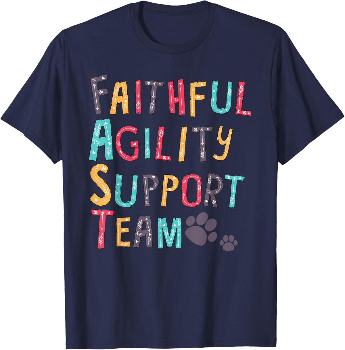 Loyal Agility Support Team Dog Lover T-Shirt Gift T-Shirt - Navy Blue
